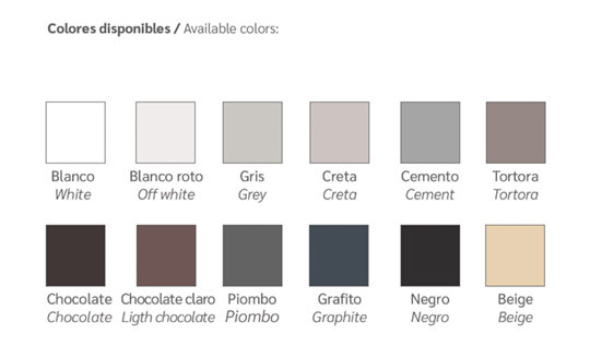 Colores disponibles plato de ducha aligerado